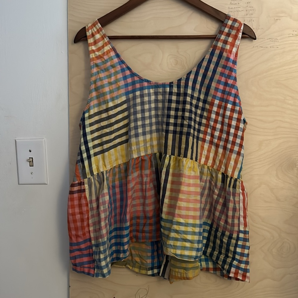 Ilana kohn plaid button tank blouse XL - Picture 4 of 4
